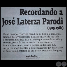 Recordando a Jos Laterza Parodi (1915-1981) - Por Amalia Ruiz Daz - Domingo, 16 de Julio de 2017